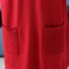 Women's Plus-Size Sweater Autumn Winter Warm Soft Stretchy Knit Top Loose Mid-length Sweater with Pockets