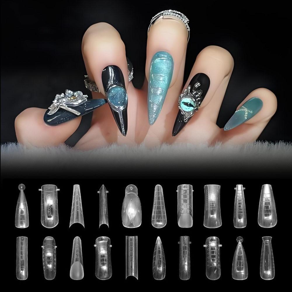 Ultradünne Dual-Form-Nägel Farbige Nagelspitzen Sandwich-Nagelformen für den professionellen Gebrauch in Nagelstudios