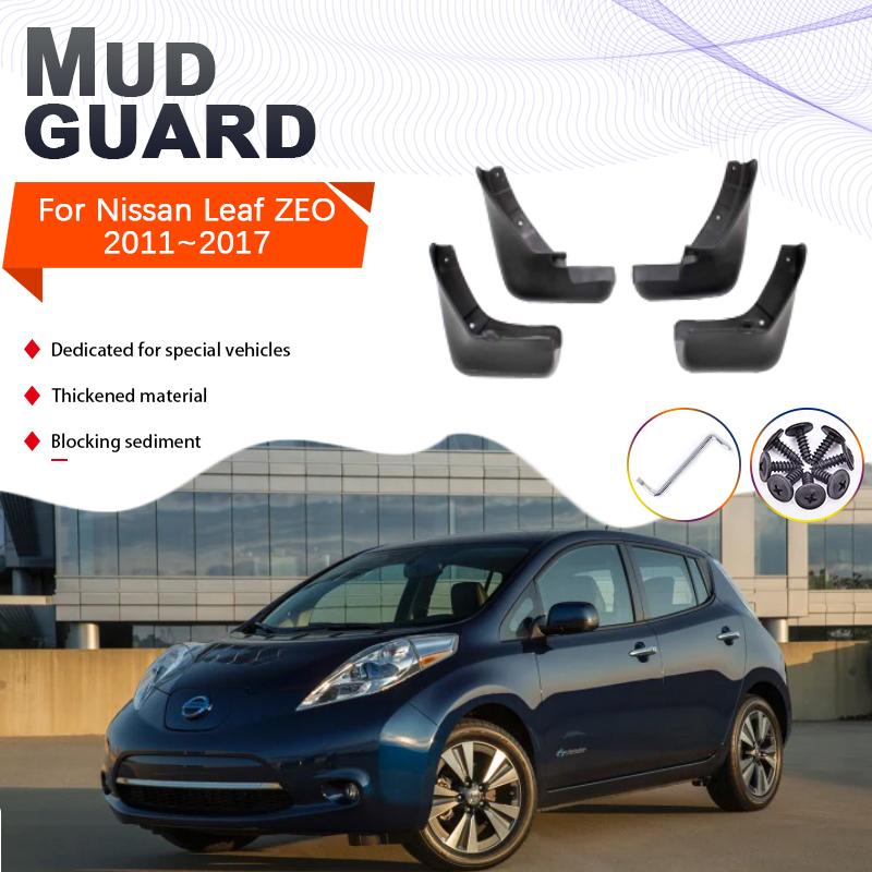 4 Pcs MudFlaps Splash Guards Fenders for Nissan Leaf ZEO MK1 2010~2017 2012 Front Rear Wheels Mud Flaps Car-styling Accessories