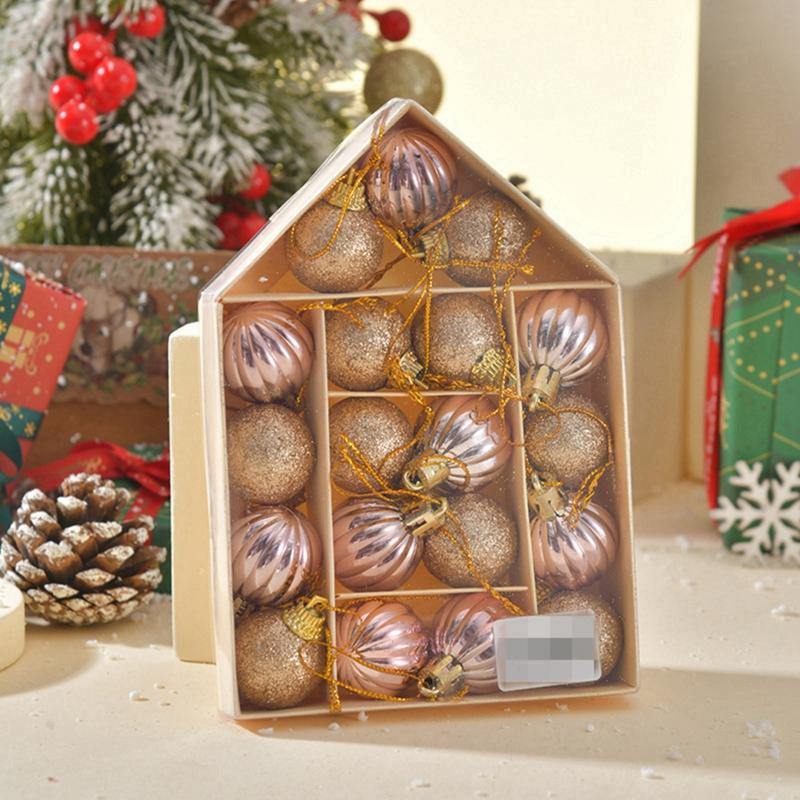 Colorful Christmas Ball House Set Ornaments Pinecone Christmas Ball Candy Pendant Xmas Tree Hanging Pendants New Year Gift 2025