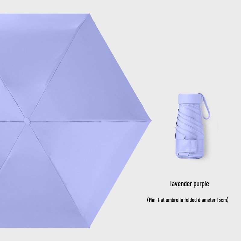 Customizable Six-Fold Vinyl Sunshade UV Protection Umbrella: Versatile Rain/ Shine Folding Gift