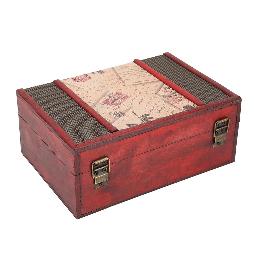 Vintage Wooden Storage Box Elegant Jewelry Necklace Bracelet Book Organizer Case Home Decoration
