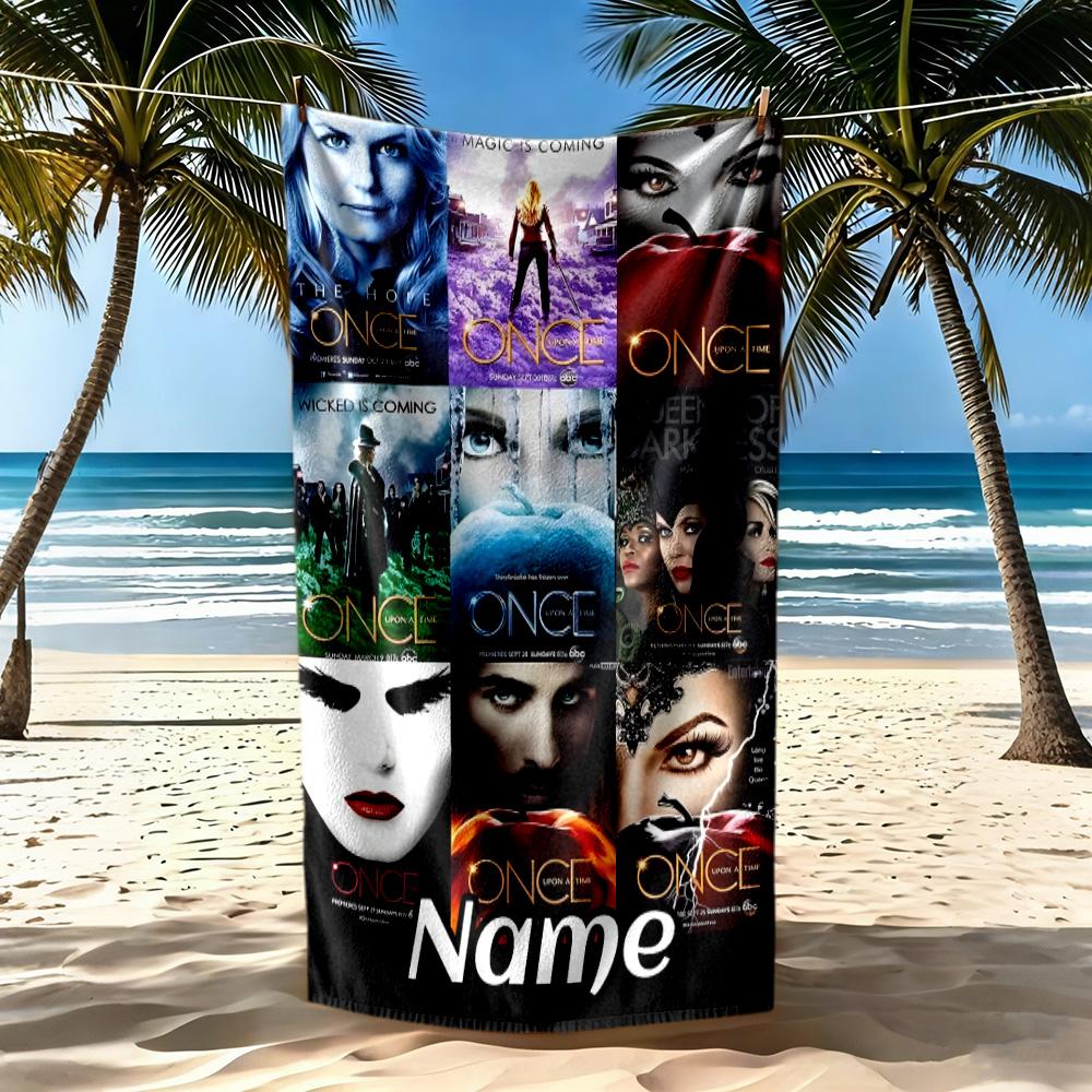 Dark Magic Beauty Customized Name Beach Towel Quick-Dry Soft Microfiber Suitable for Sports Travel Swimming Yoga Bathroom Beach And Pool