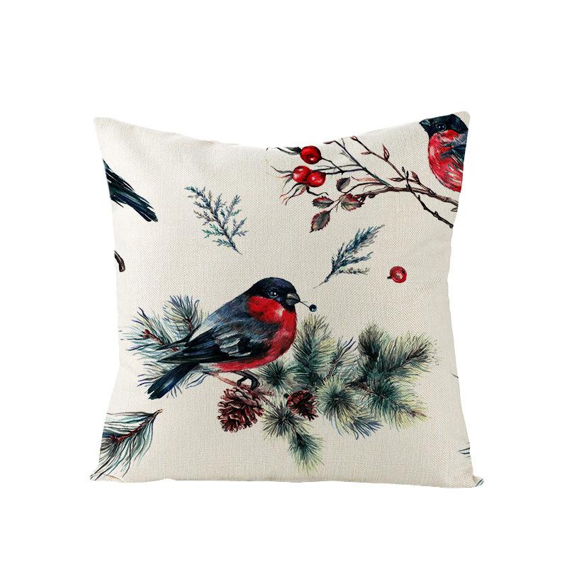 New Christmas Throw Pillow Cover Home Sofa Living Room Linen Bedside Cushion Cushion Cover Print