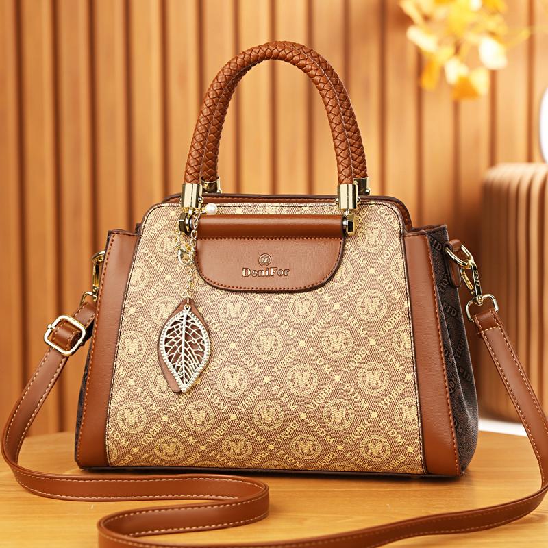 Retro Printed Letter Bag for Women  All-in-one Crossbody  Senior Texture  Elegant