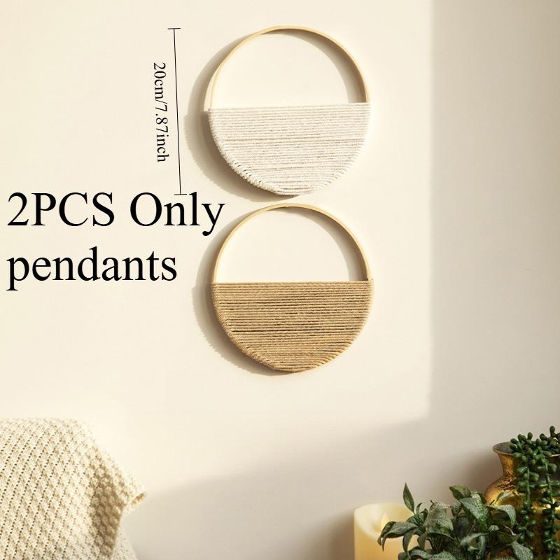 2pcs Bohemian Style Wall-mounted Decorative Frame Hand-woven Hanging Piece Suitable for Decoration In Living Rooms and Bedrooms