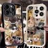 Phone Case for iPhone 17 Air 16E 15 16 Pro Max Crying Cats Combine Memes Cover 14 Plus 13 12 Mini Soft Shell Silicone Fundas