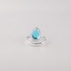 Swiss Blue Topaz Gemstone 925 Sterling Silver Jewelry Statement Designer Ring For Wife RR-81-5
