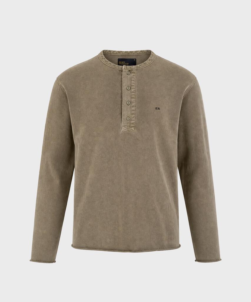 HEBIWEDEO Dyed Henley Neck T-Shirt 2 Colors