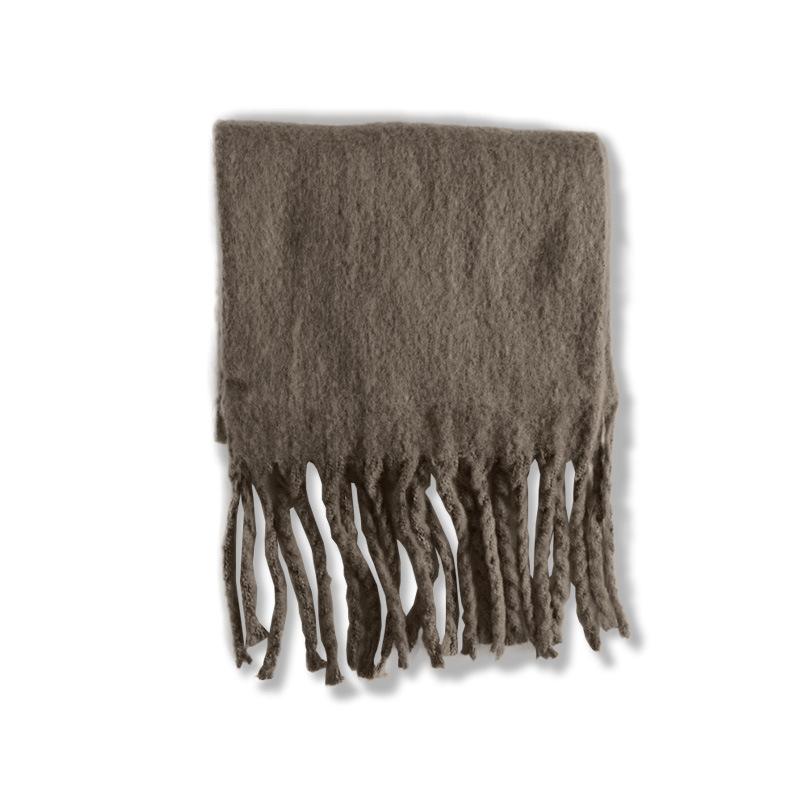 Luksusowy kaszmirowy jasnozielony damski jednolity szalik zimowy szal i otulacz bandana pashmina frędzle damski gruby koc