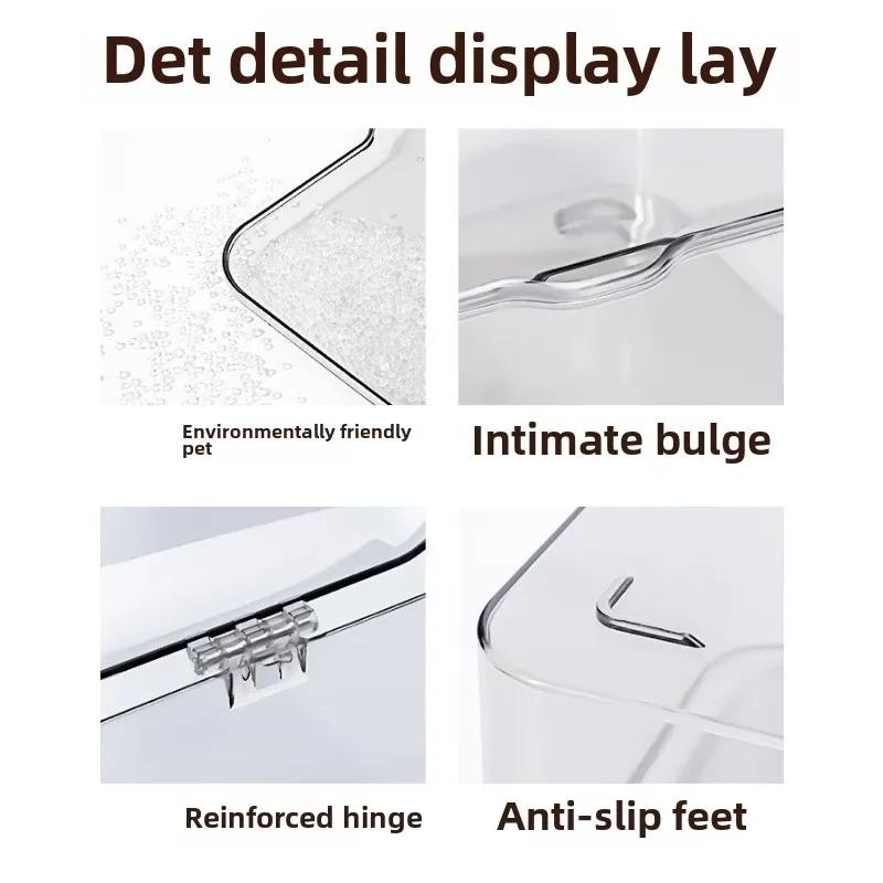 Acrylic Clear Storage Organizer Box - Clamshell Design for Home, Office Essentials with Multi-Purpose Stationery Organizers