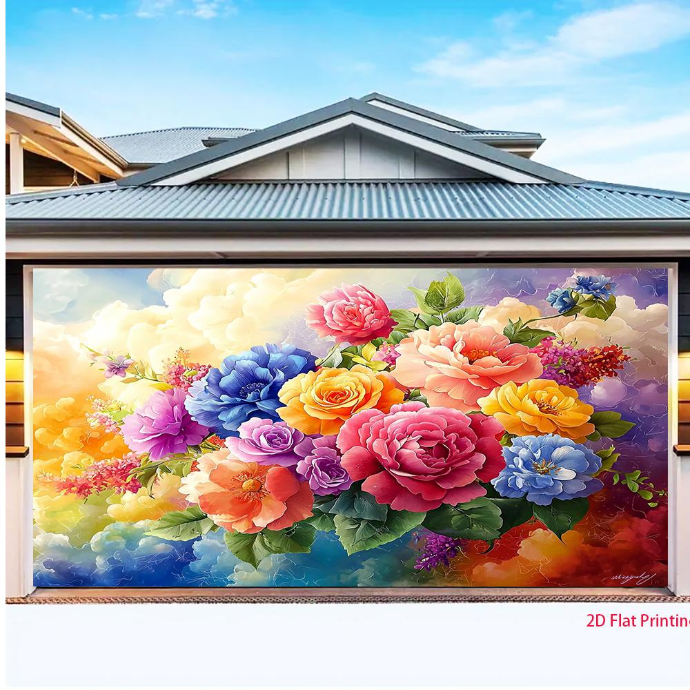 2D plane 1 scene of bright-colored flowers suitable for party family garden and studio decoration