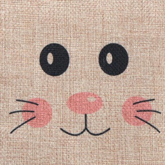 Easter Bunny Bags, Easter Burlap Gift Bags with Gift Tags Hemp Rope,