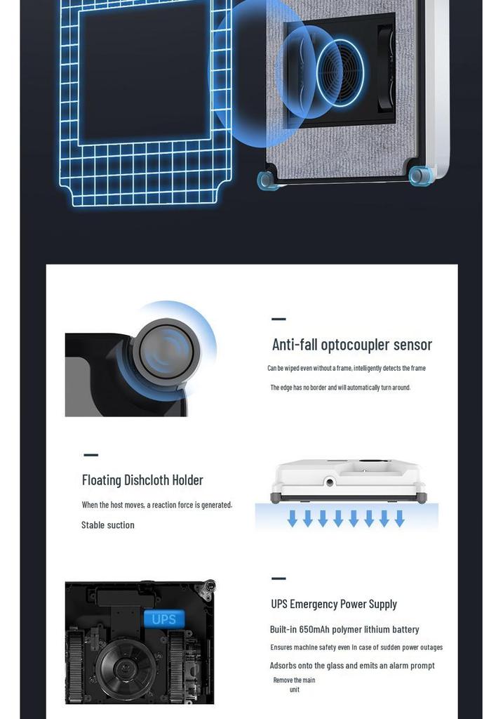 Smart Electric Window Cleaning Robot with Remote Control and Water Spray