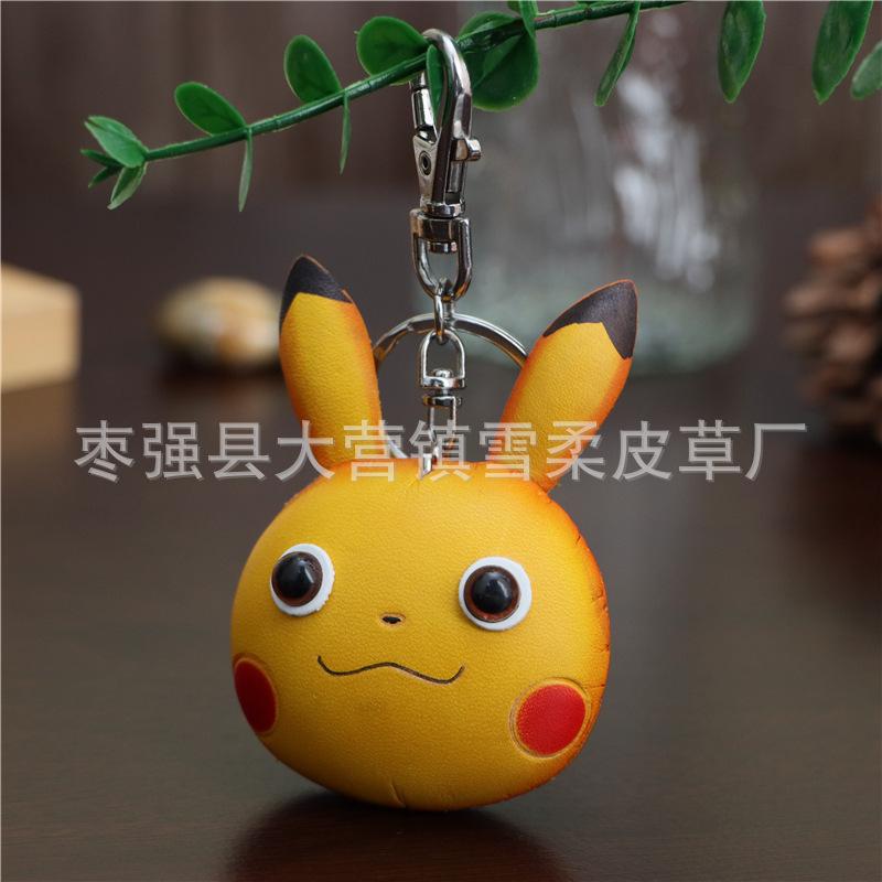 First Layer Cowhide Pikachu Pendant, Bag Pendant Accessories, Car Keychain Accessories, Cartoon Cute Birthday Gifts