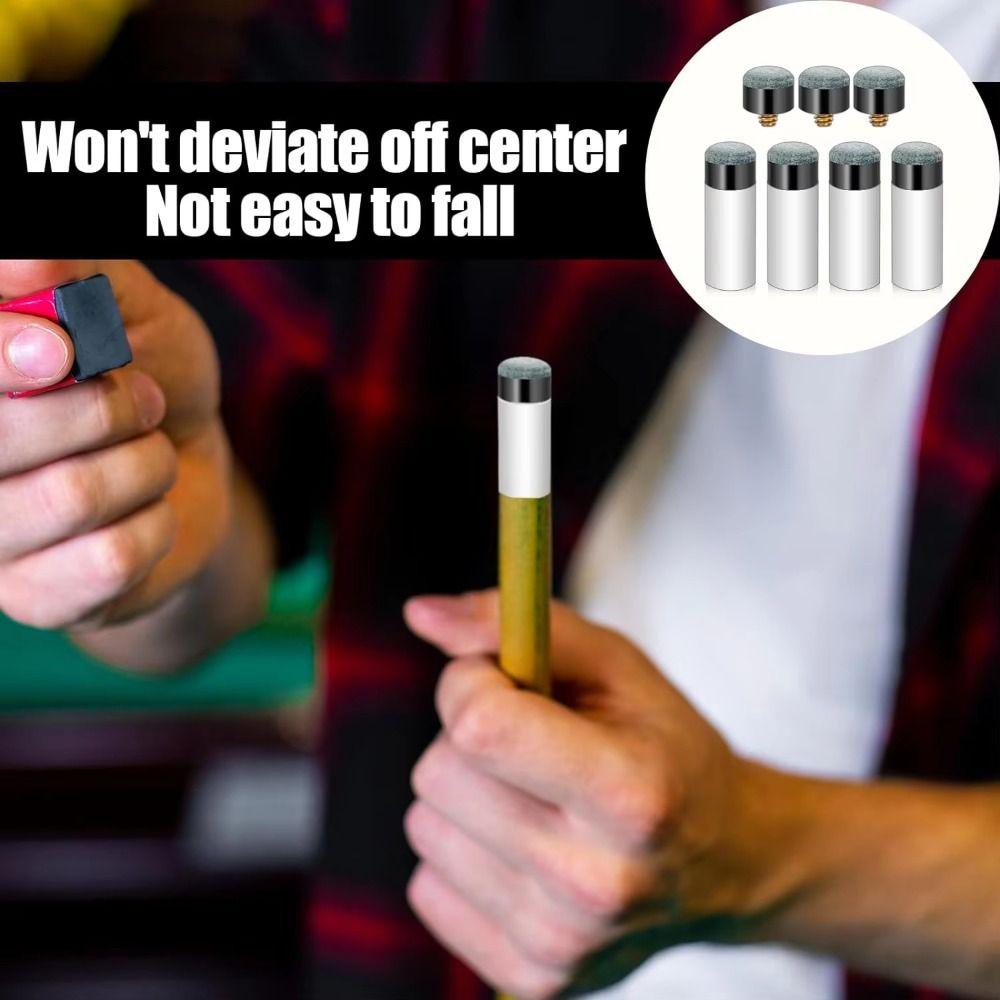 10 Sets Brass Screw Pool Cue Stick Tips 12mm/13mm Billiards Head Cover  Snooker Supplies