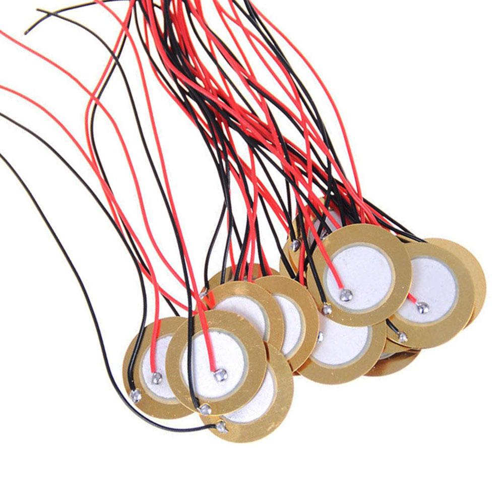 15 шт. Пьезозвукосниматель для гитары 20 мм Пьезоэлектрические диски-усилители с проводами для акустической гитары, барабана