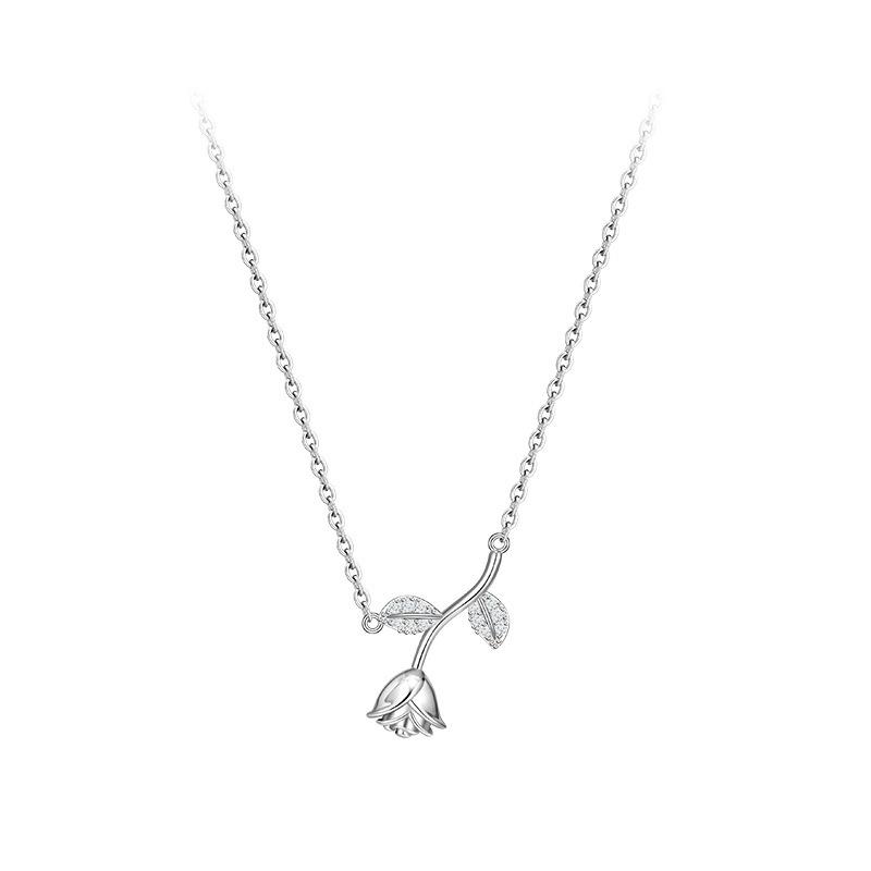 Rose Necklace Female Personality Versatile Mori Three-Dimensional Rose Clavicle Chain Jewelry Female Premium Durable