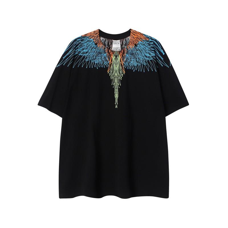 MB Gradient Wings T Shirt Men Women Loose Casual Short Sleeve Tee