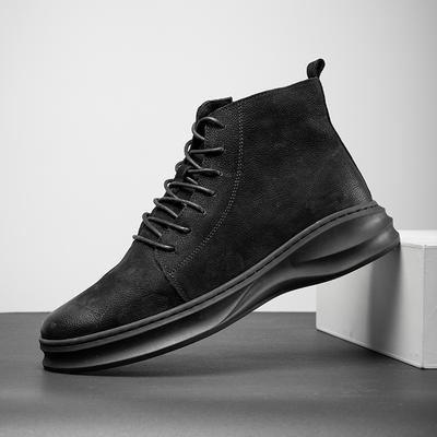 2025 Direct Supply Martin Boots Men's Winter Black Leather Shoes Fashion High-top Shoes Trendy Warm Velvet Snow Boots