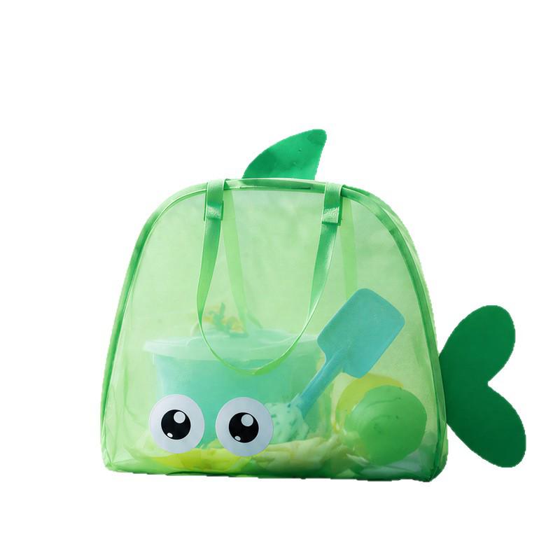 Cute Fish-Shaped Mesh Beach Storage Bag for Kids' Toys and Swimsuits