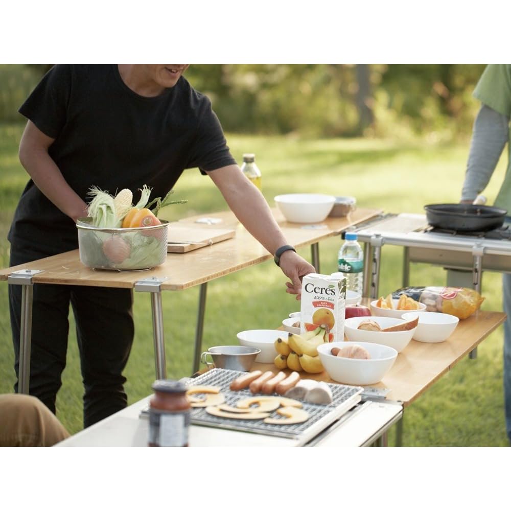 Snow Peak Multi-Function Long Bamboo Table CK-117TR Portable Outdoor Furniture