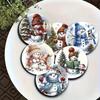 6pcs Snowman Santa Claus Coaster Wooden Coffee Cup Mat Christmas Drink Coaster  Christmas Party