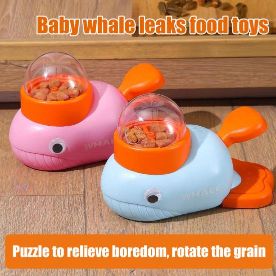Dog Interactive Treat Dispensing Toy 2-in-1 Whale Design Food Puzzle Slow Feeder for Small Medium Dogs And Cats Mental Stimulation IQ Training