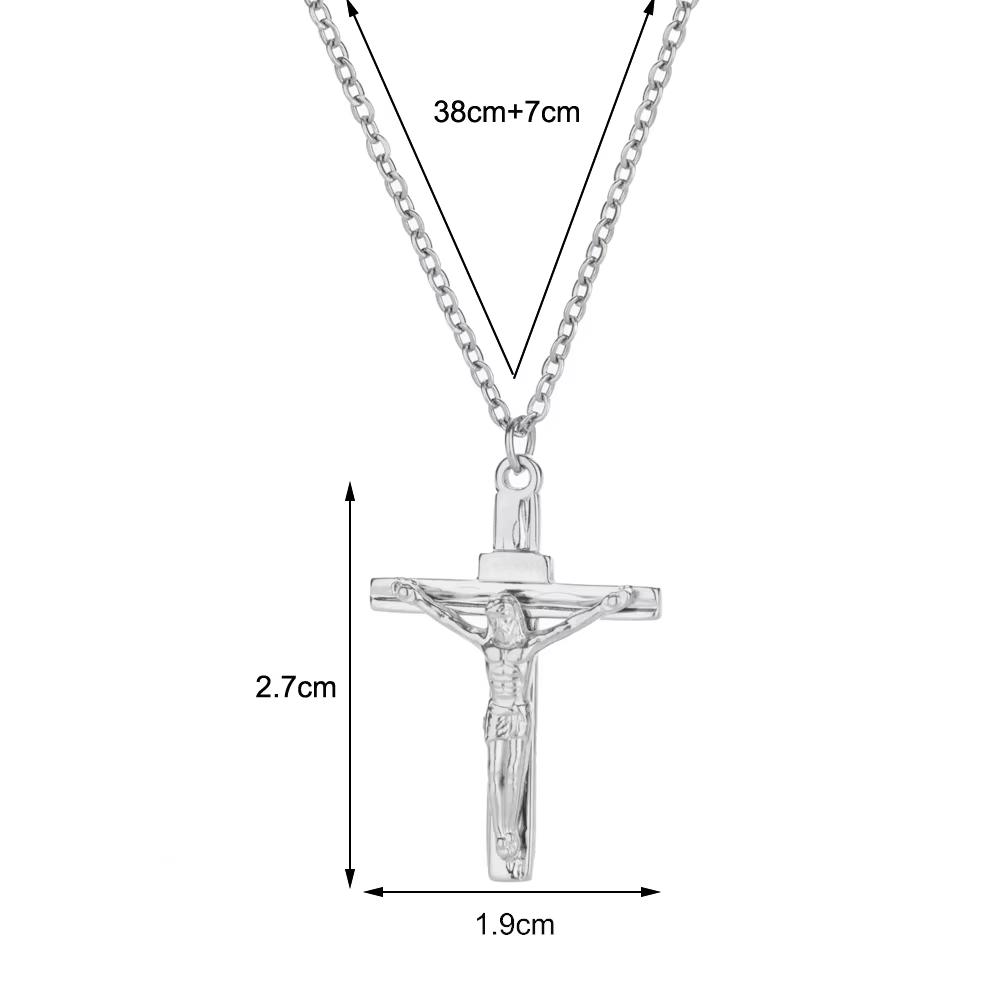 Religion Egyptian Ankh Crucifix Necklaces Gold Color Cross Charm Choker Stainless Steel Symbol of Life Jewelry Gifts Women Men