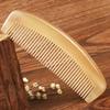 Natural Handmade Anti-Static Ox Horn Comb with Fine Teeth and White Cotton - Massage Comb for Hairdressing