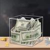 Cube Transparent Acrylic Money Bank New Large Capacity Piggy Bank Simple Clear Cash And Coin Saving Bank Home Decoration
