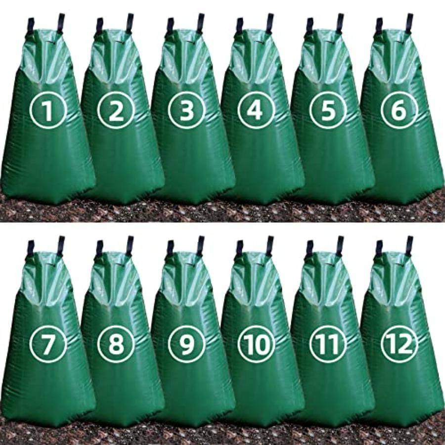 12 Pack 20 Gallon Tree Watering Bags Reusable Heavy Duty Slow Release Water Bags for Trees Premium PVC Tree Drip Irrigation Bag