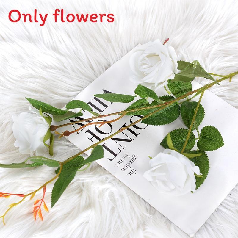 

Supply Head 3 Rose Artificial Flower Bouquet For Wedding Photography Decor белый