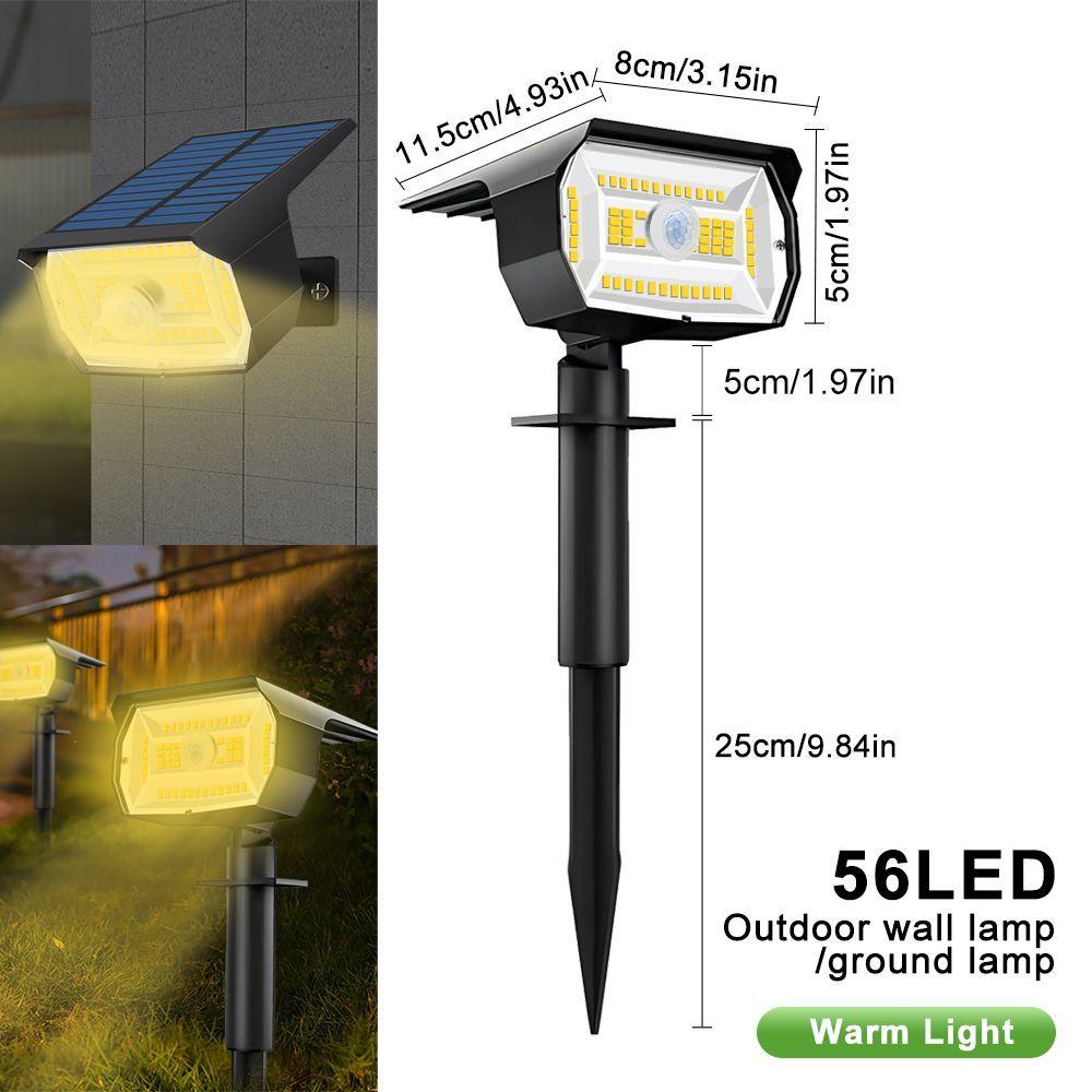 4PCS 72LED Solar Landscape Spotlights Solar Garden Lights Waterproof Solar Powered Fence Wall Lights Backyard Garage Yard