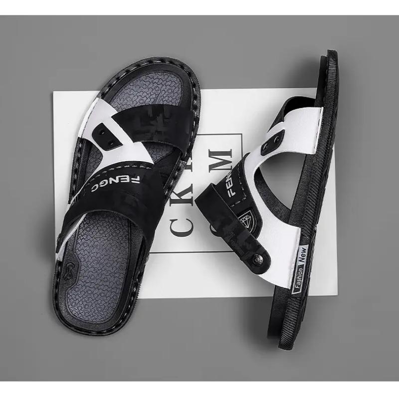 Sommer Komfort Strandurlaub Wasserdichte Ledersandalen Herren Leder Klassisch Outdoor Herren Sandalen Dual-Use Hausschuhe