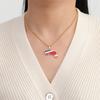 EUEAVAN Drip Oil Costa Rica Map Necklace For Women Stainless Steel Costa Rica Flag Pendant New Charm Fashion Party Jewelry Gifts