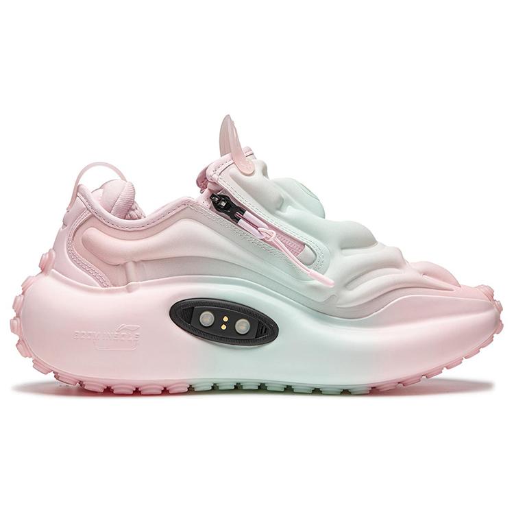 New LiNing Pangu Flow Cushioning, Abrasion Resistant, And Resilient Properties Low Top Casual Shoes Unisex Cotton Candy AZGS069-11