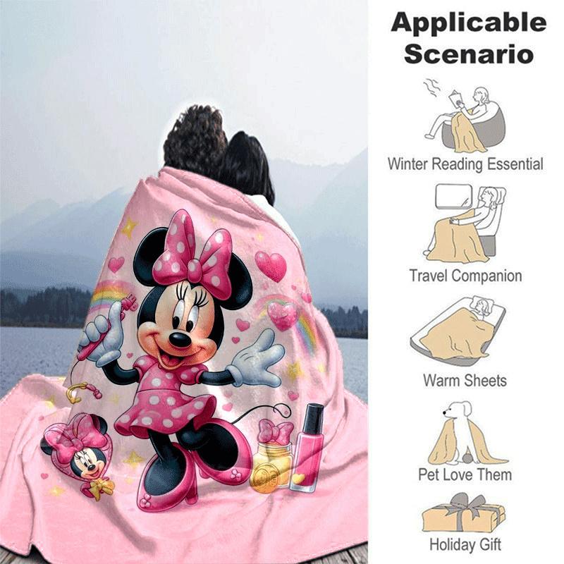 1pc Minnie Printing Blanket - Soft, All-Season Throw for Office Blanket, Car, Travel