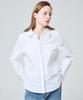 LEI AVERY Hidden Button Cotton Shirt (White)