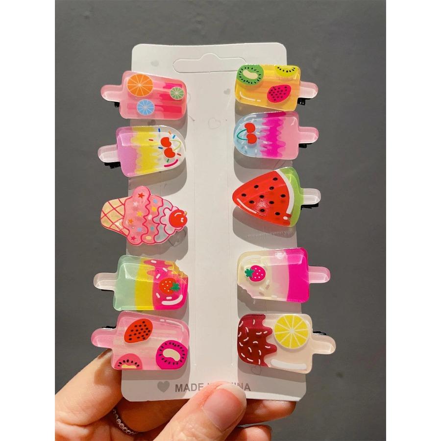 Hair clips Summer new hair accessories Cute Ice cream Ice cream Clip bangs clip duck beak clip edge clip