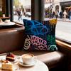 Street Graffiti Texture Cushion Cover Set of  Decorative Short Plush Pillow Covers for Sofa Soft  Cushion Case X Cm