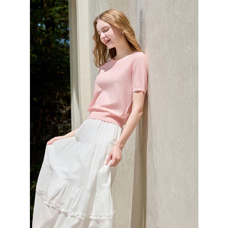 

Sancai 2025 Autumn Sequin Knit Short Sleeve Pullover M