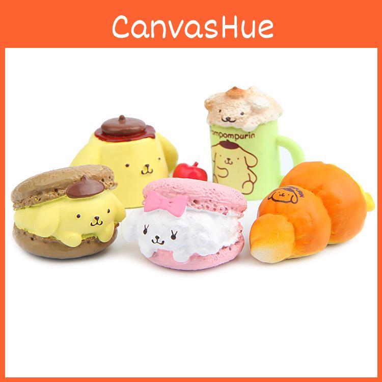 Cartoon Pompompurin Burger Bread And Cup Resin Ornaments For Party And Gifts