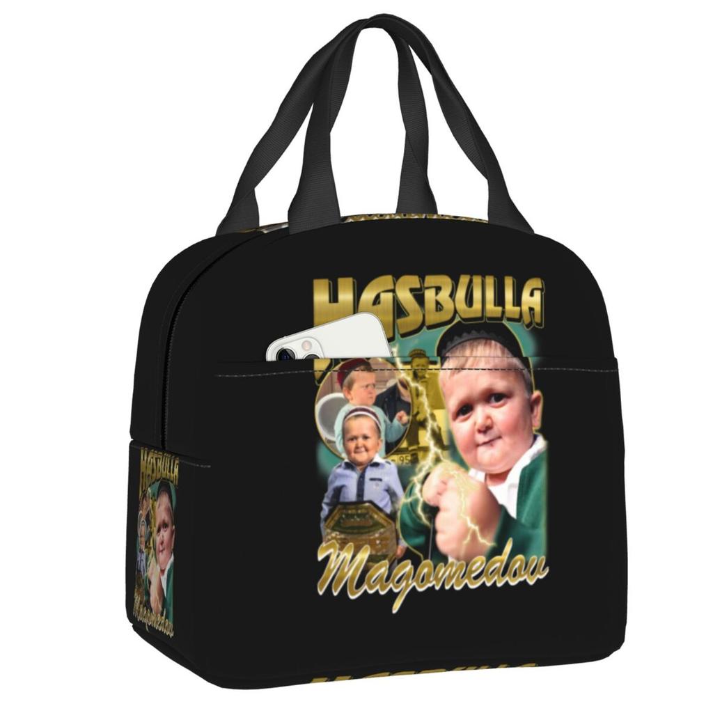 Custom Hasbulla Magomedov Portable Lunch Box Women Leakproof Thermal Cooler Food Insulated Lunch Bag Office Work