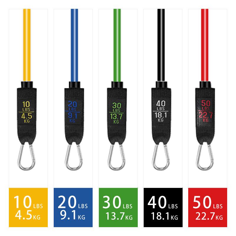 11-Piece Resistance Band Set: Multifunctional Elastic Fitness Ropes (150 Lbs)