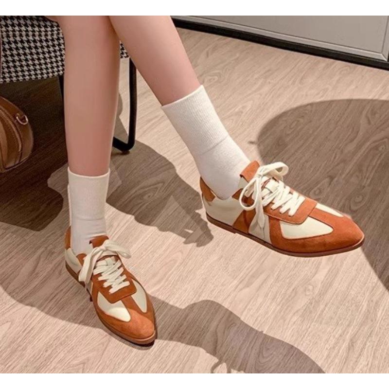 Fashion Flats Women Suede Sport Shoes Casual Walking Fashion Sneakers Spring New Style Lace-up Running Cozy Hiking Shoes Zapatos Mujer