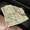 Fashion Black and White Printing Temperament Square Scarf Imitation Silk Korean Version Decorative Scarf Scarf Professional Decorative Shawl Silk Scar