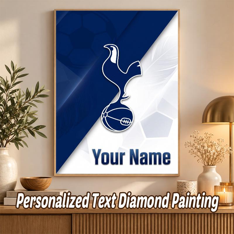 Tottenham Hotspur FC Custom Name Text 5D Diamond Painting Kit DIY Full Drill Diamond Art Decoration