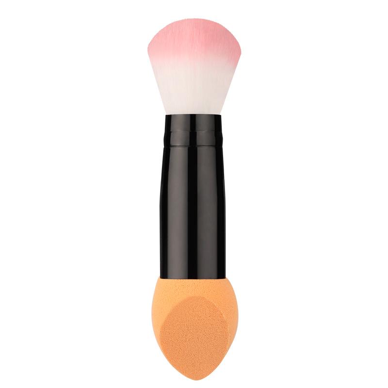 Double-Ended Blush & Foundation Brush with Non-Latex Sponge Puff