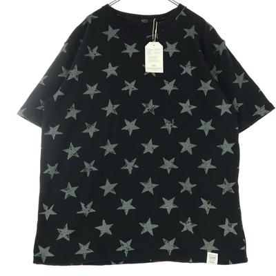 Unused AZZURE Star Pattern Short Sleeve Round Neck T-shirt M Black Series Men's Used